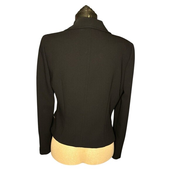 Antonio Melani Micheal’s Black With Gold Zipper Moto Jacket Blazer Cropped Chic - Picture 4 of 10